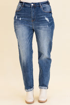 Matching Flames Jeans, Medium Wash