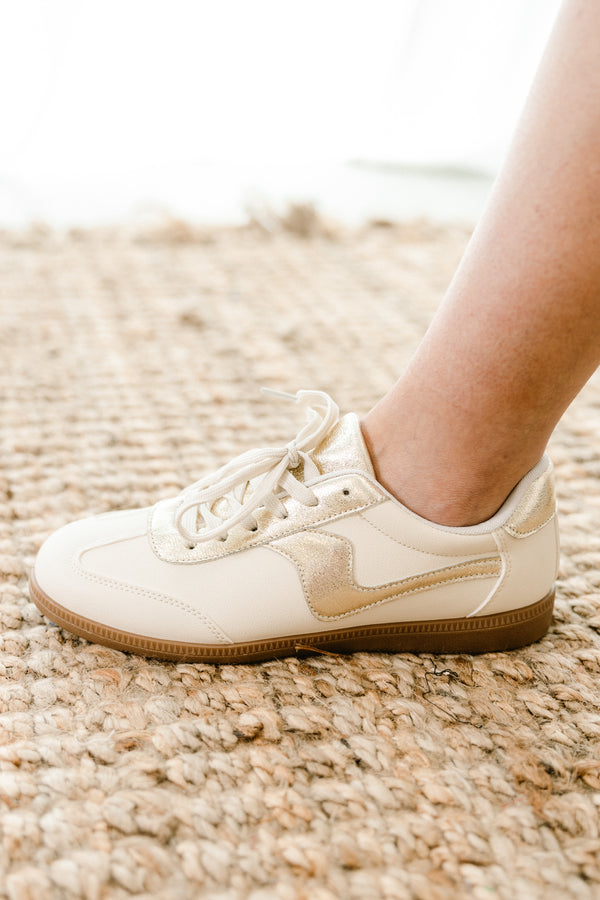 Meet Me In August Sneakers, Gold