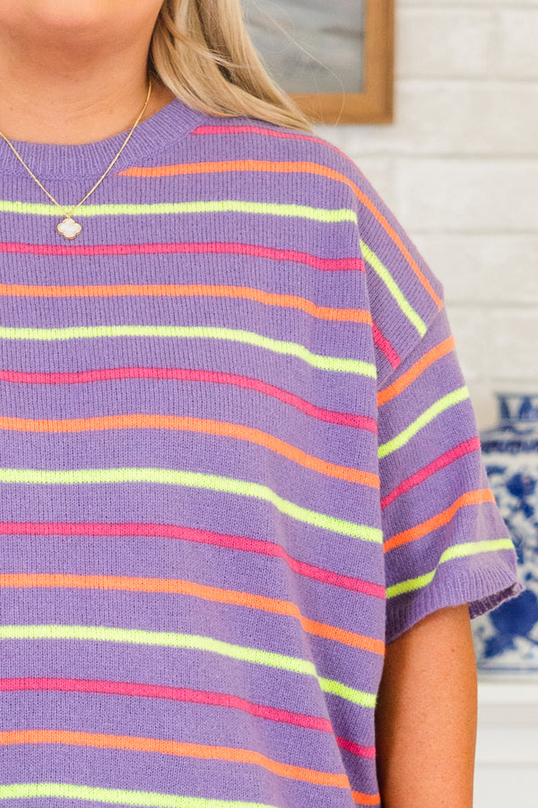Meet You At Noon Sweater, Purple