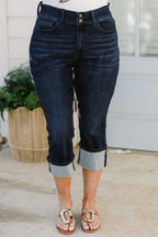 Judy Blue: Meet You There Capris, Blau