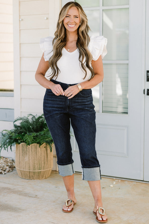 Judy Blue: Meet You There Capris, Blau