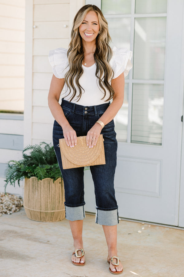 Judy Blue: Meet You There Capris, Blau