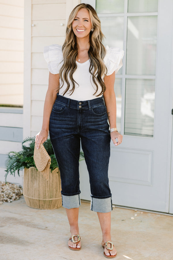 Judy Blue: Meet You There Capris, Blau