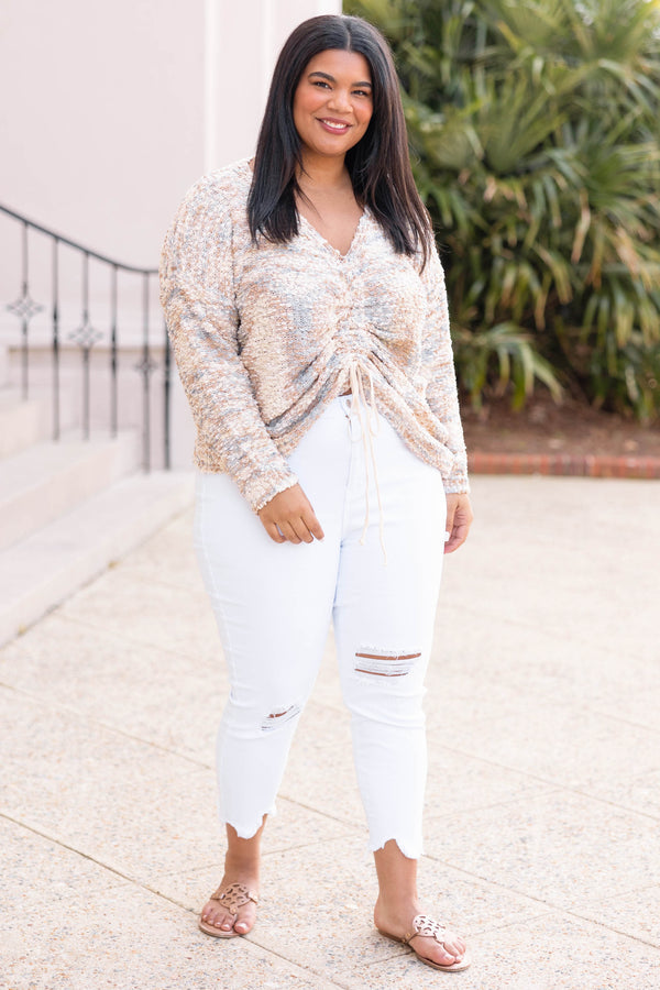 Memorable Magic Sweater, Cream Taupe