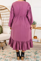 Memorize Today Dress, Eggplant