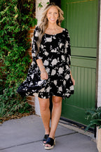 Kleid Midnight Petals, Schwarz