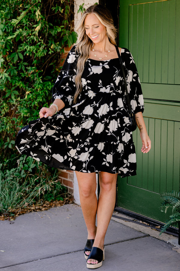 Kleid Midnight Petals, Schwarz