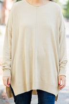 Miss Who You Were Sweater, Heather Beige