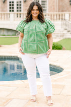 Misty Breeze Top, Green-White