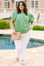Misty Breeze Top, Green-White