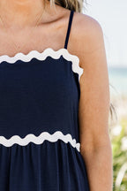 Mixed Feelings Dress, Navy