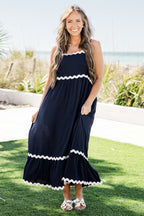 Mixed Feelings Dress, Navy