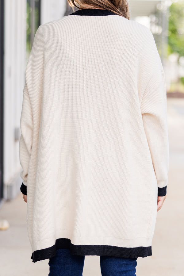 Moonlight Waltz Cardigan, Cream/Black