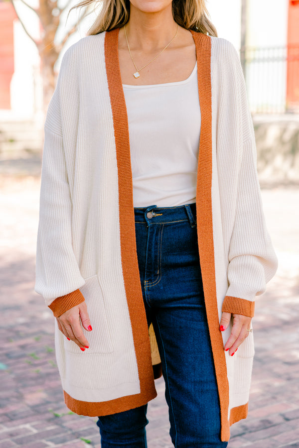 Moonlight Waltz Cardigan, Cream/Camel
