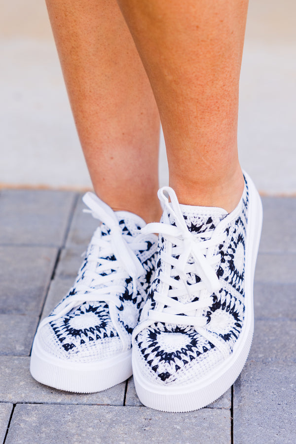 Morning Light Platform Sneakers, Black-White