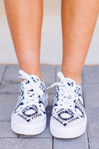 Morning Light Platform Sneakers, Black-White