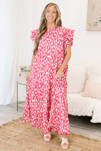 Mossy Meadows Maxi Dress, Hot Pink