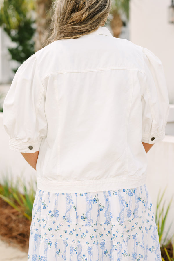My Candy Rain Denim Jacket, White Denim
