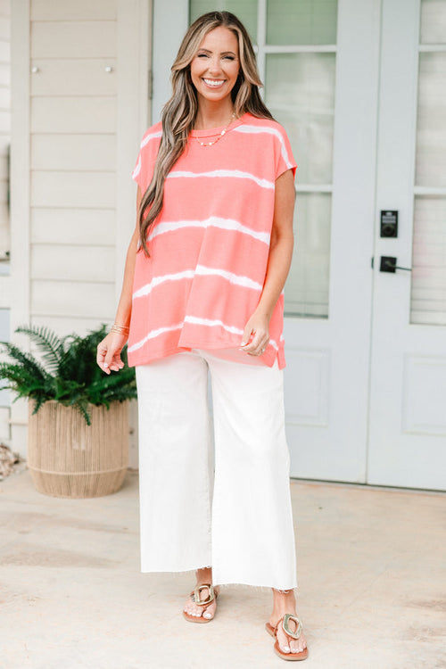 A Grand Throwback Top, Coral