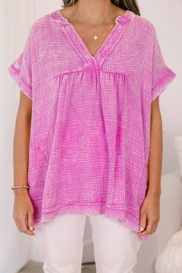 My Love For Dance Top, Bright Mauve