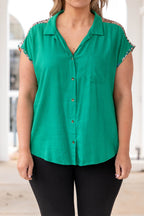 Natural Gem Top, Jade Green