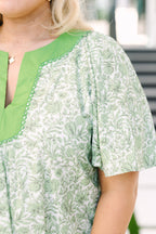 Nautical Breeze Top, Grün Blumenmuster