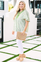 Nautical Breeze Top, Grün Blumenmuster