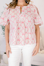 Maritim-Brise-Top, pinke Schleife