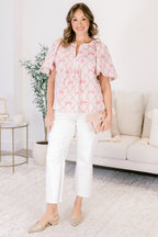 Maritim-Brise-Top, pinke Schleife