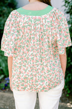 Nautical Breeze Top, Pink-Green