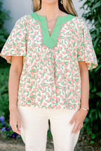 Nautical Breeze Top, Pink-Green