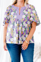 Nautical Breeze Top, Purple Floral