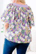 Nautical Breeze Top, Purple Floral