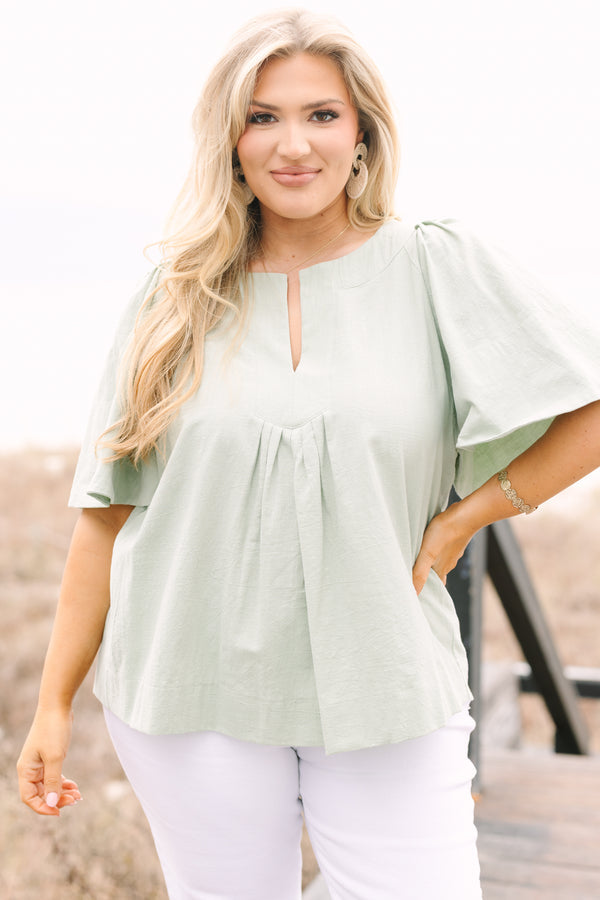 Nautical Breeze Top, Salbei