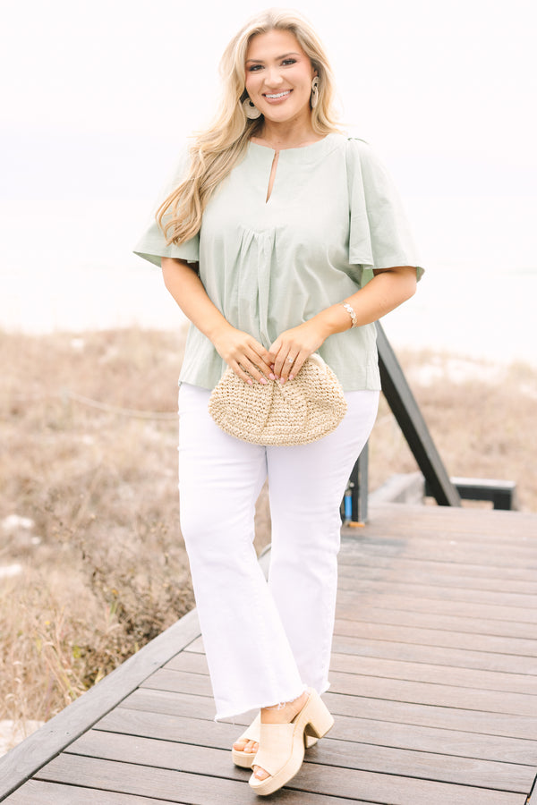 Nautical Breeze Top, Salbei