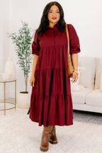 Never In A Hurry Dress, Wine