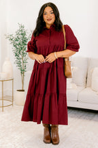 Never In A Hurry Dress, Wine