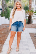 Never Really Over You Shorts, Dark Wash