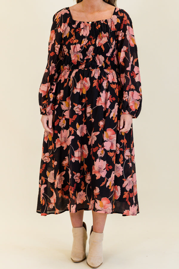 Never Too Early Midikleid, Schwarz