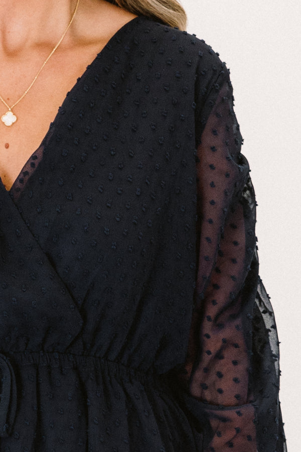 Night Lights Romper, Navy