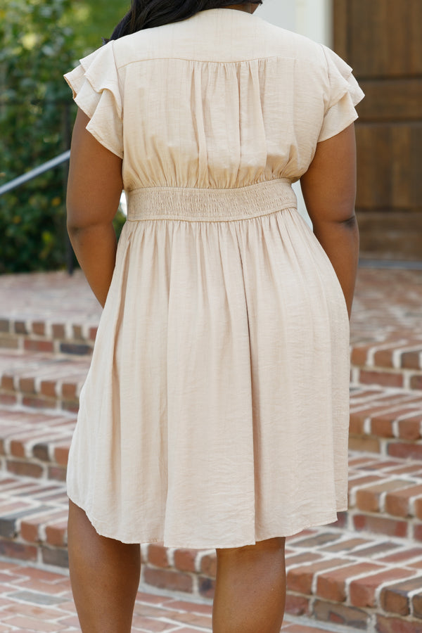 Nights Together Dress, Taupe