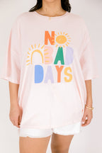 No Bad Days Boyfriend Tee, Cream Pink