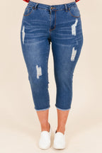 No Matter What Capris, Medium Wash