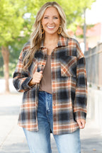 Not Your Boyfriend's Flannel Shacket, Orange