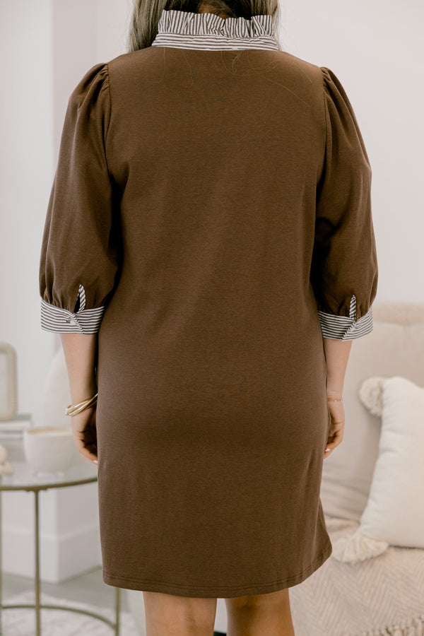 Kleid „On Good Terms“, Braune Streifen