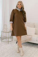 Kleid „On Good Terms“, Braune Streifen