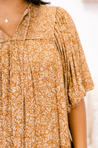 On My Side Dress, Brown Floral