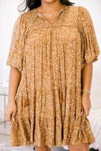 On My Side Dress, Brown Floral