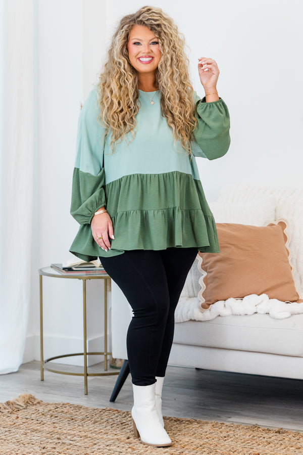 One Call Away Top, Sage