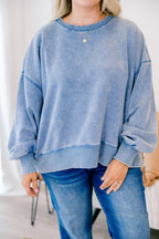 Only Getting Started Pullover, Dusty Blue